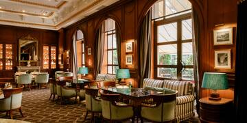 a room with tables and chairs