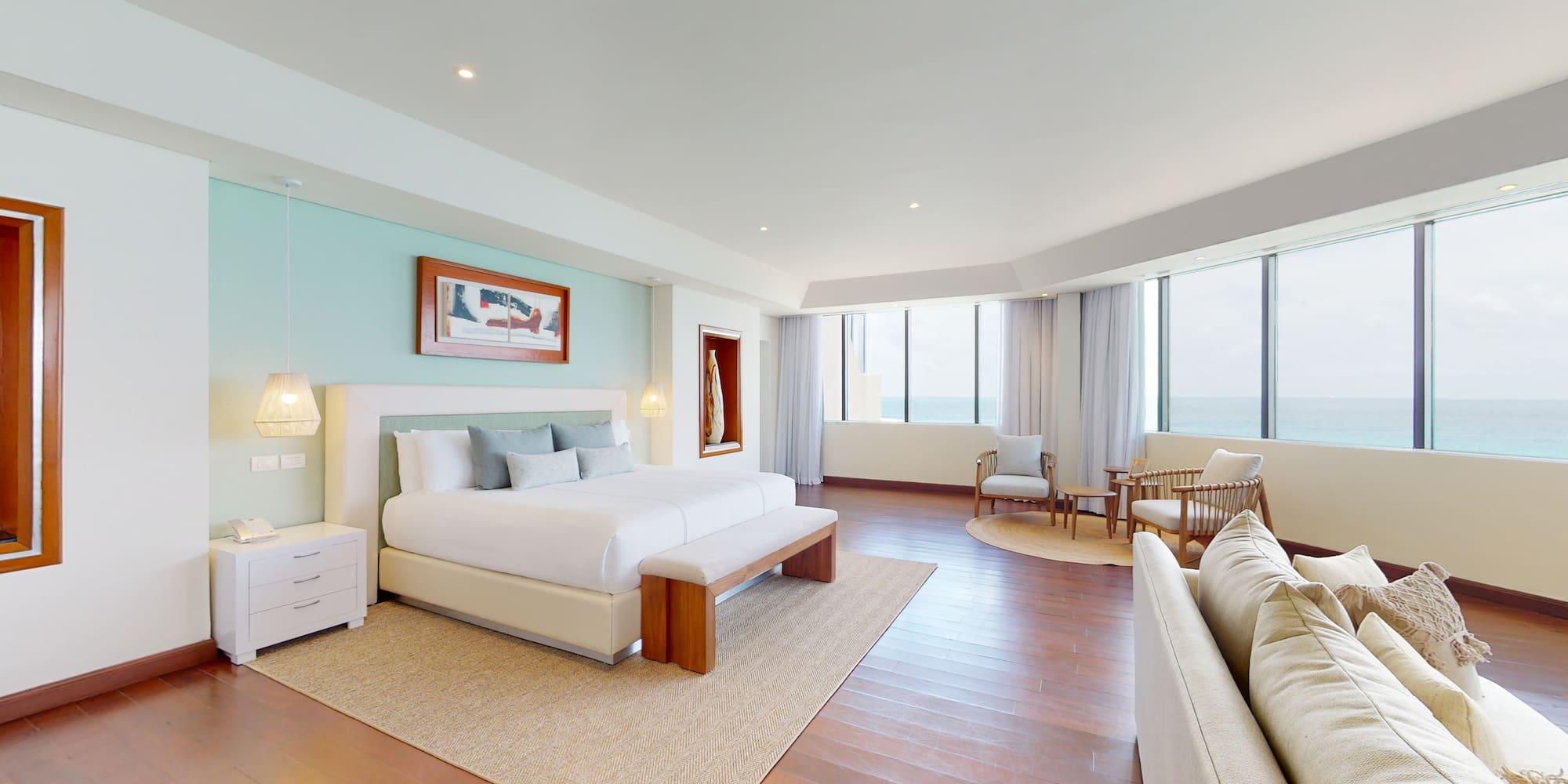 a room with a bed and a couch