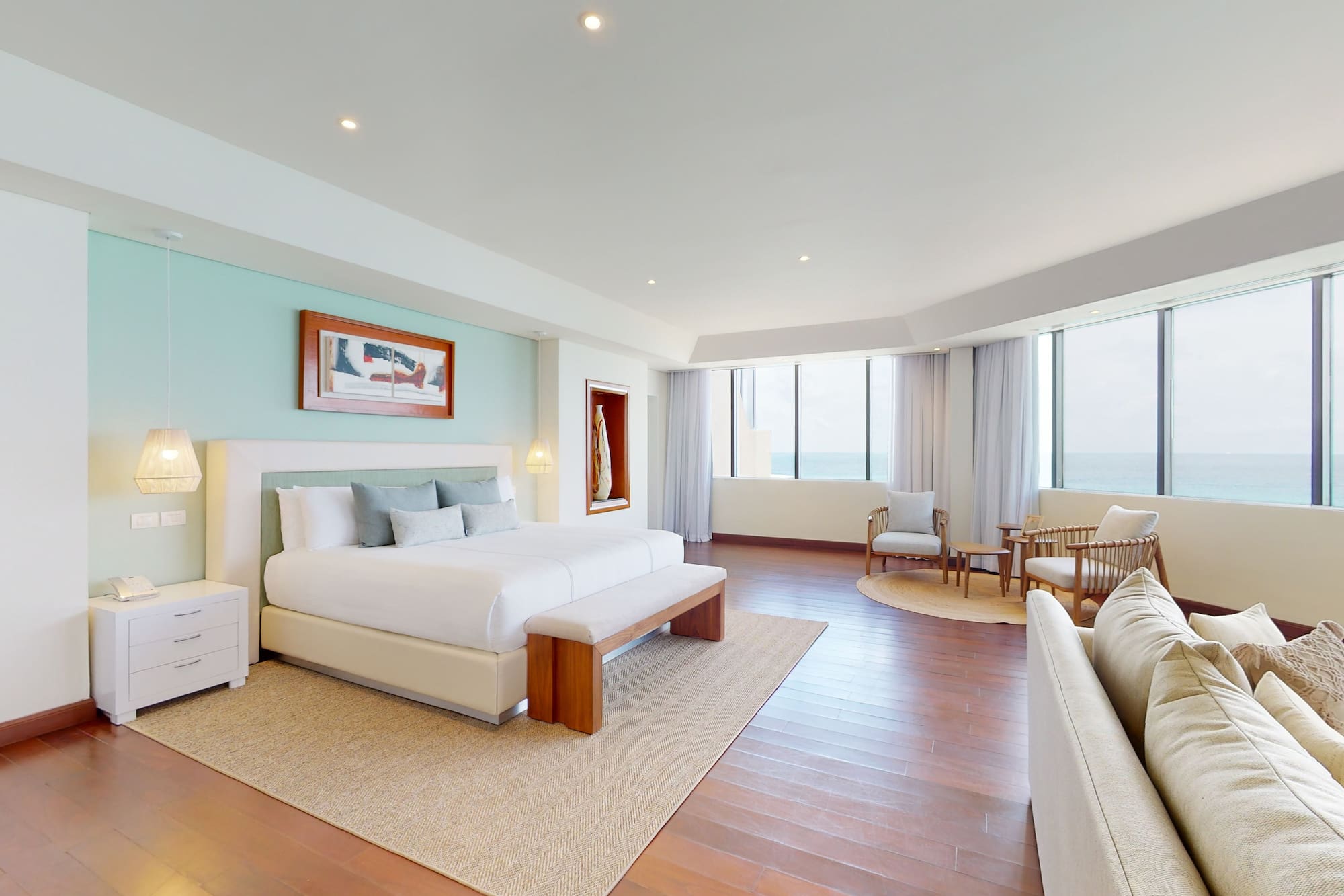 a room with a bed and a couch