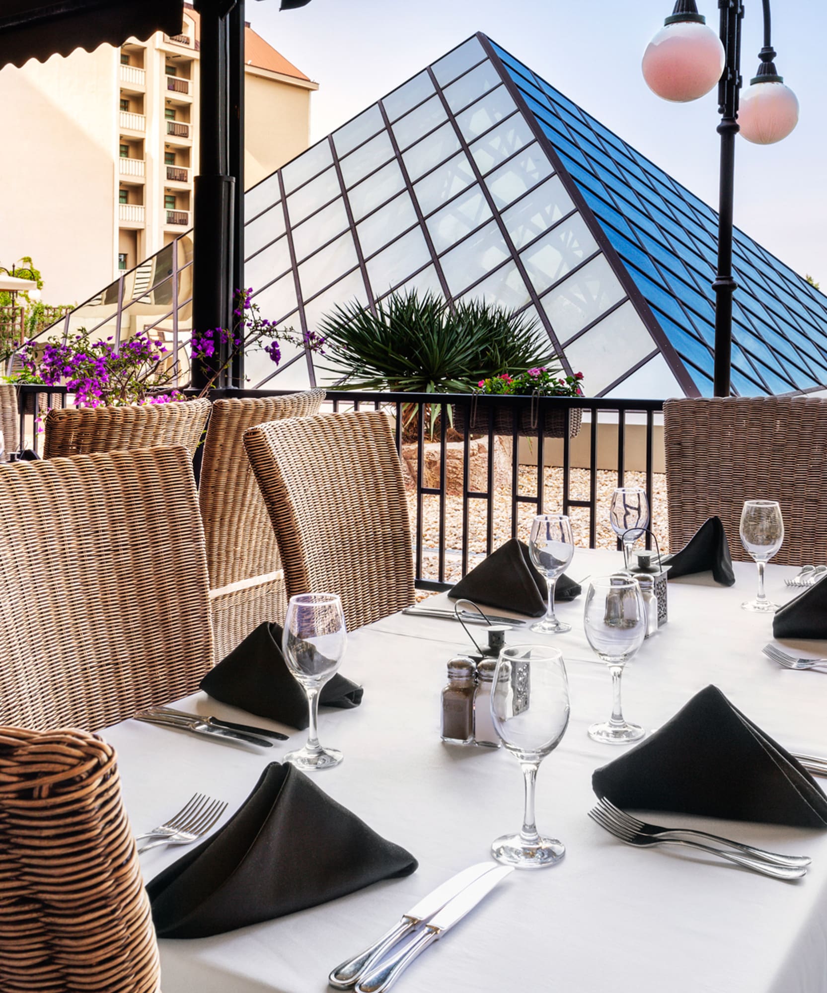 a table set for a dinner