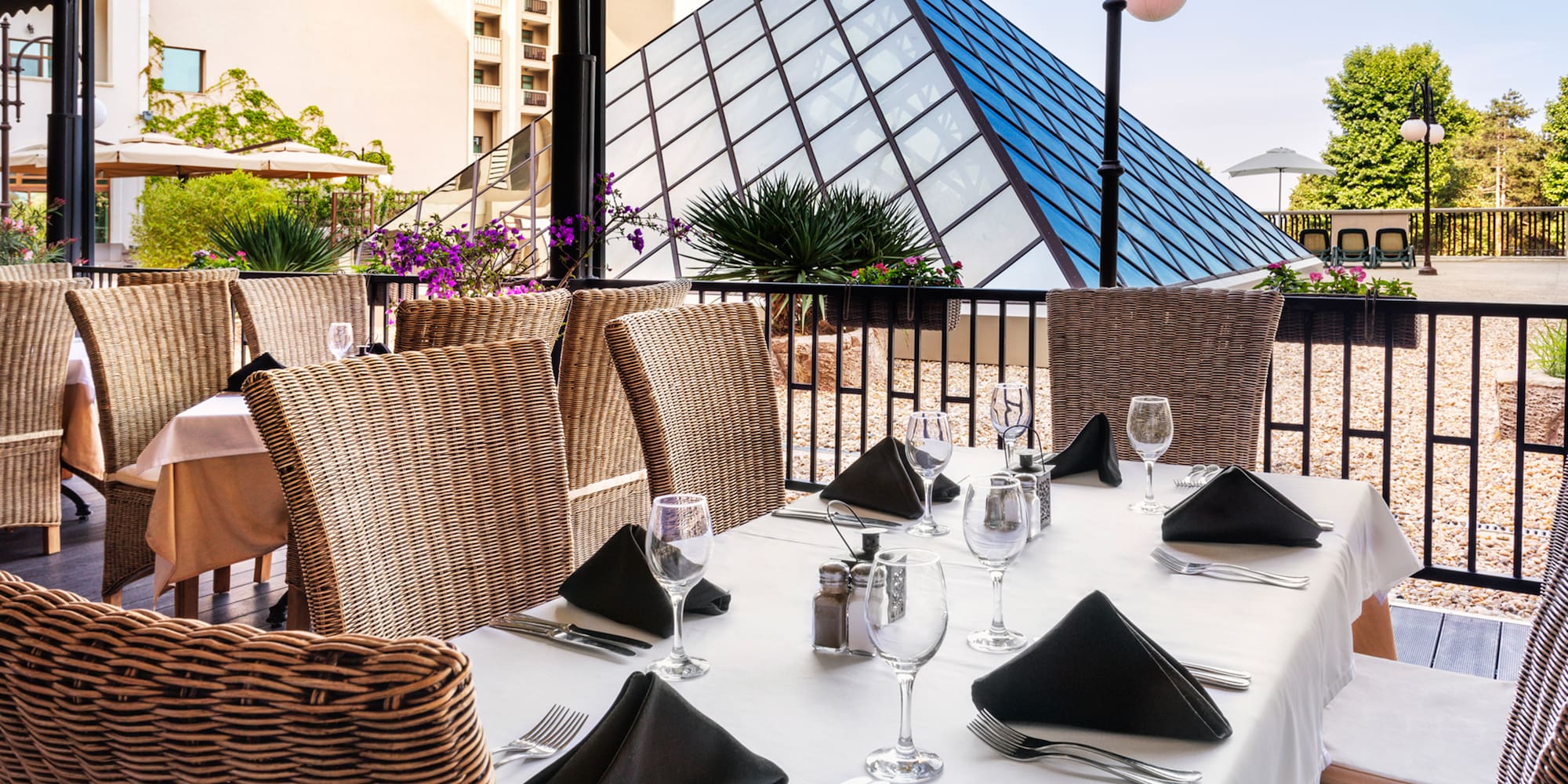 a table set for a dinner