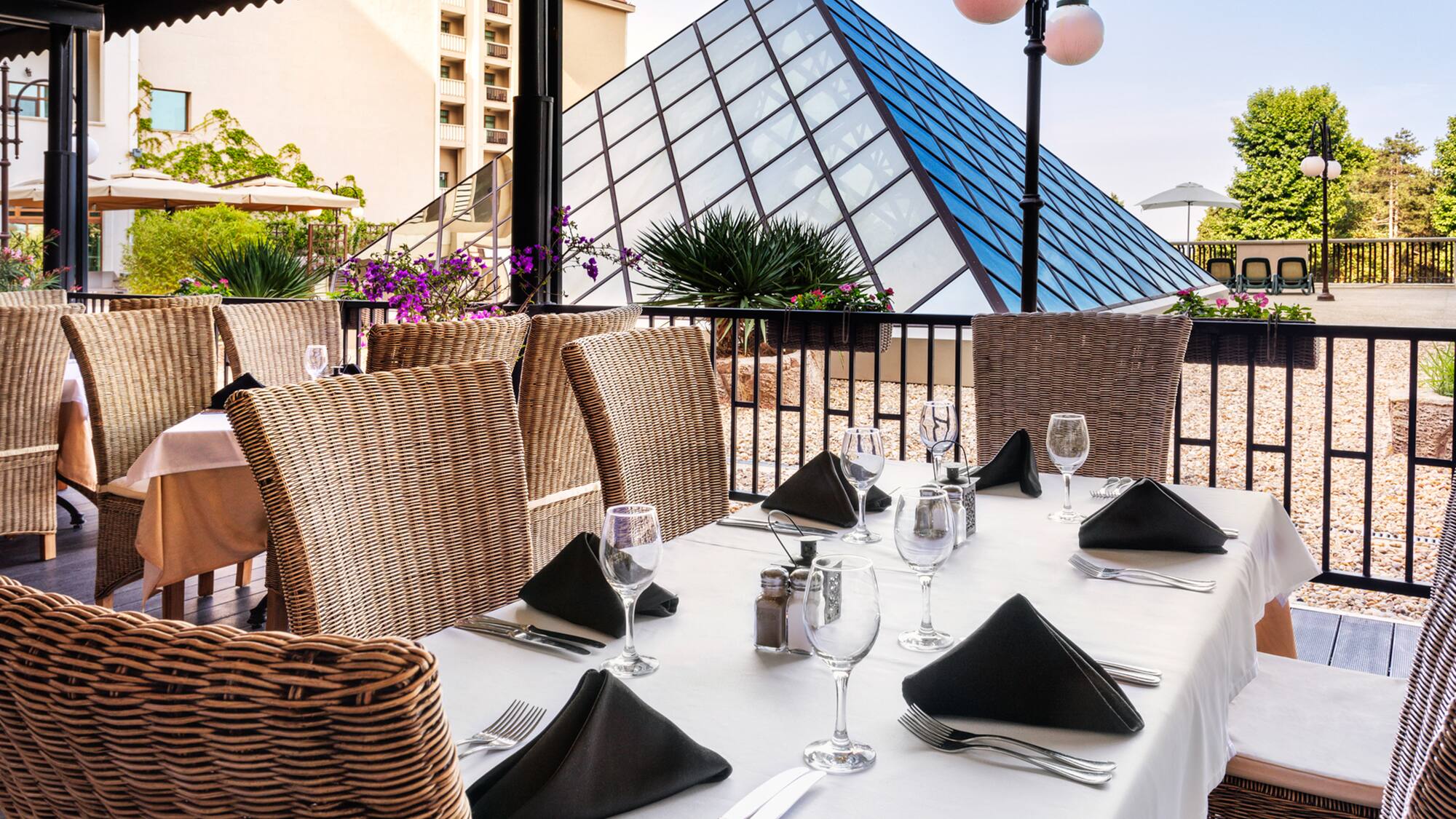 a table set for a dinner