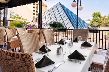 a table set for a dinner