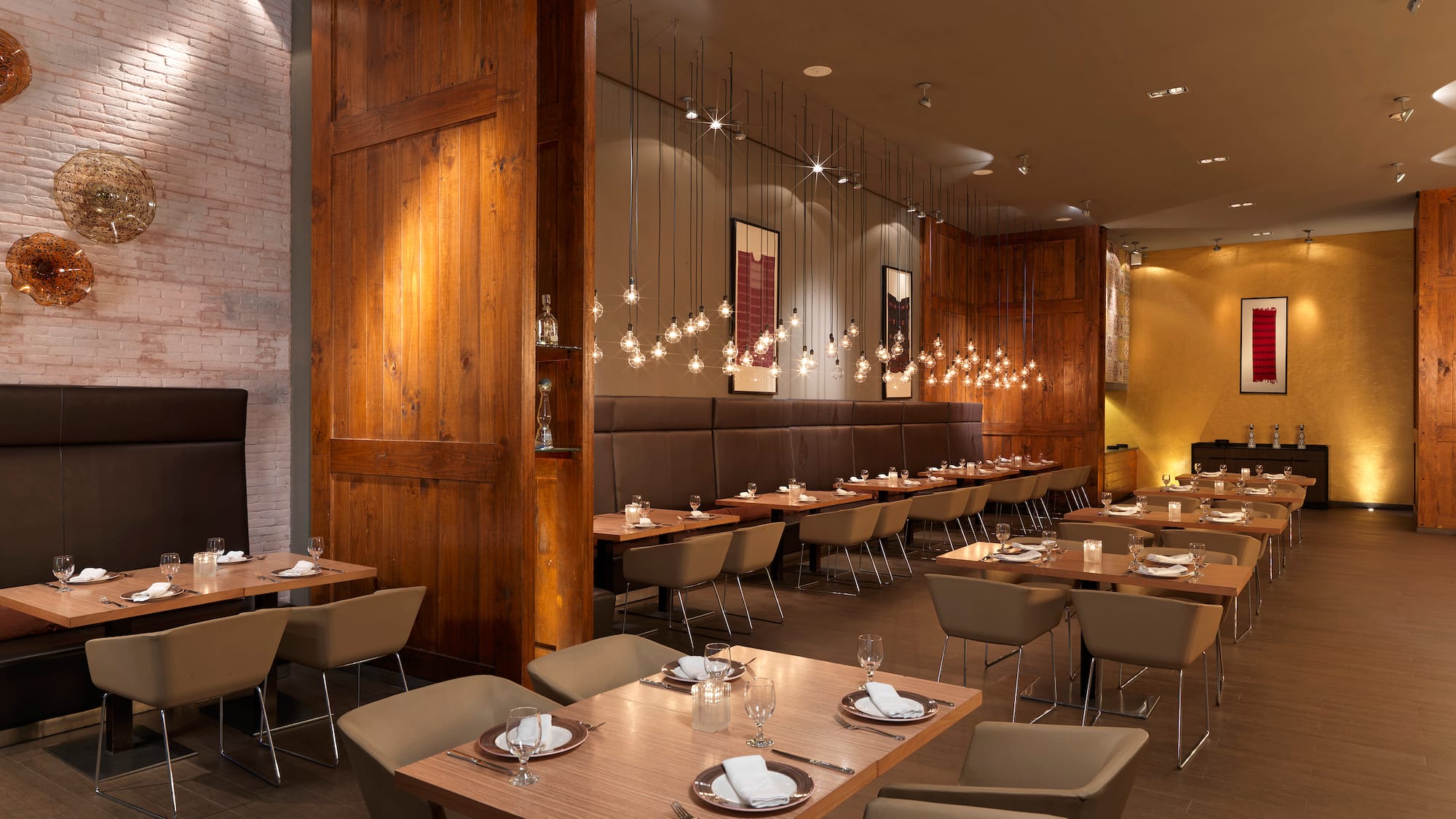 a room with tables and chairs