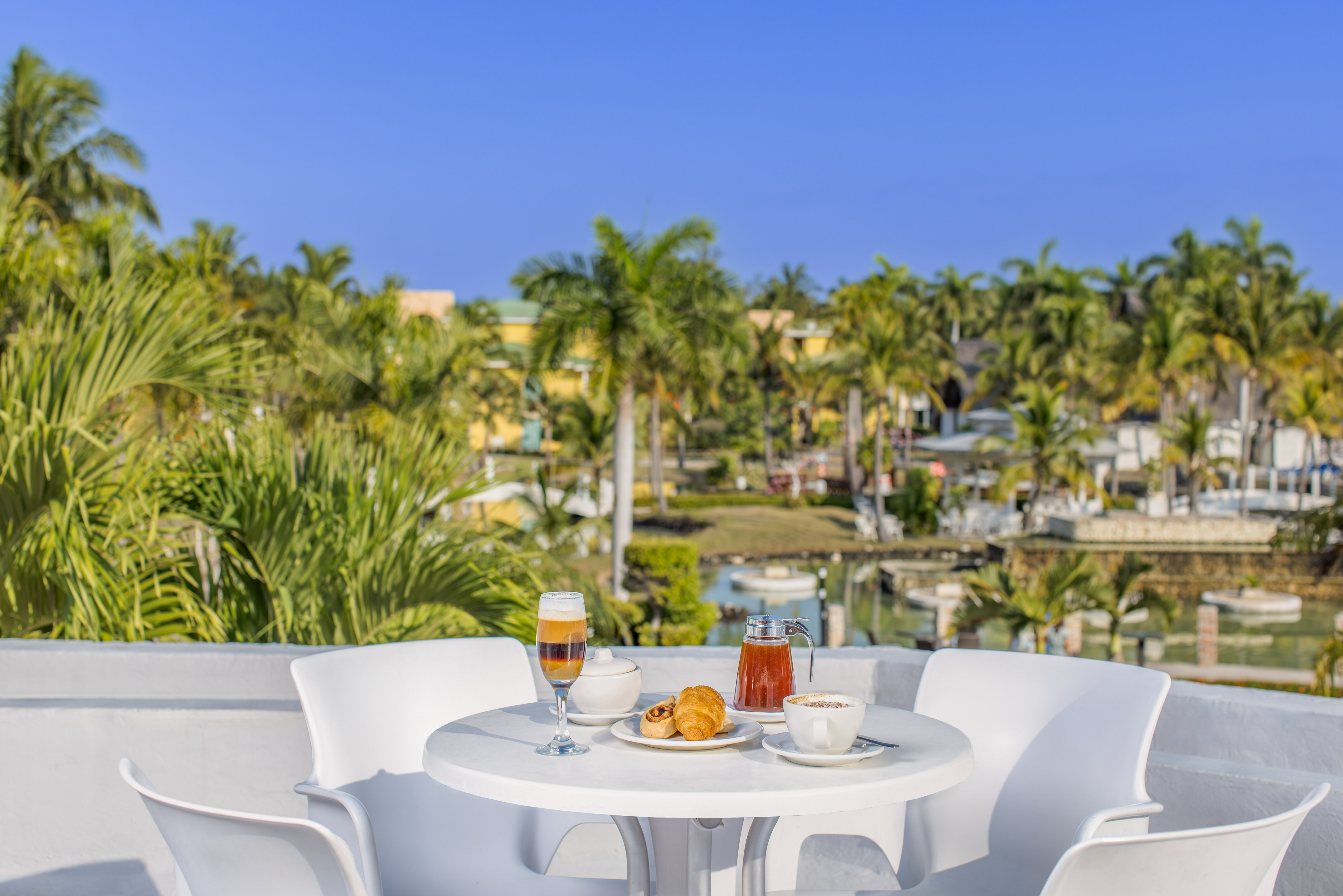 a table with food and drinks on it