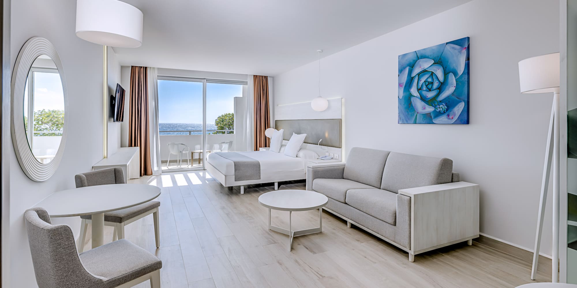 a room with a bed and a couch