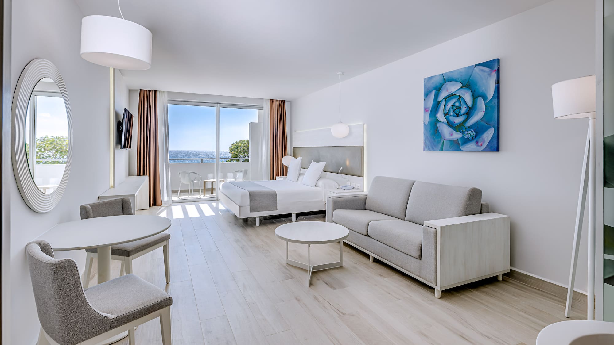 a room with a bed and a couch