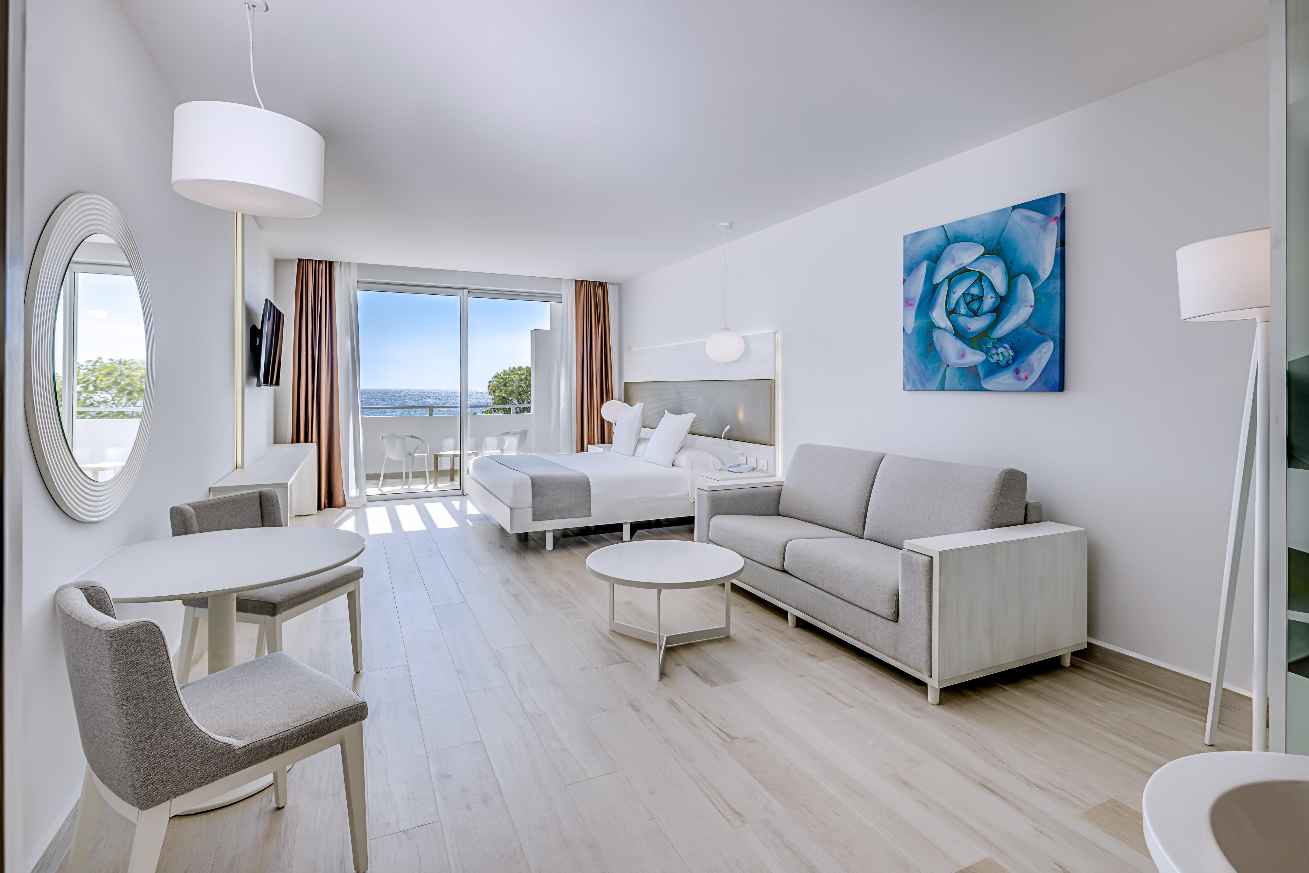 a room with a bed and a couch