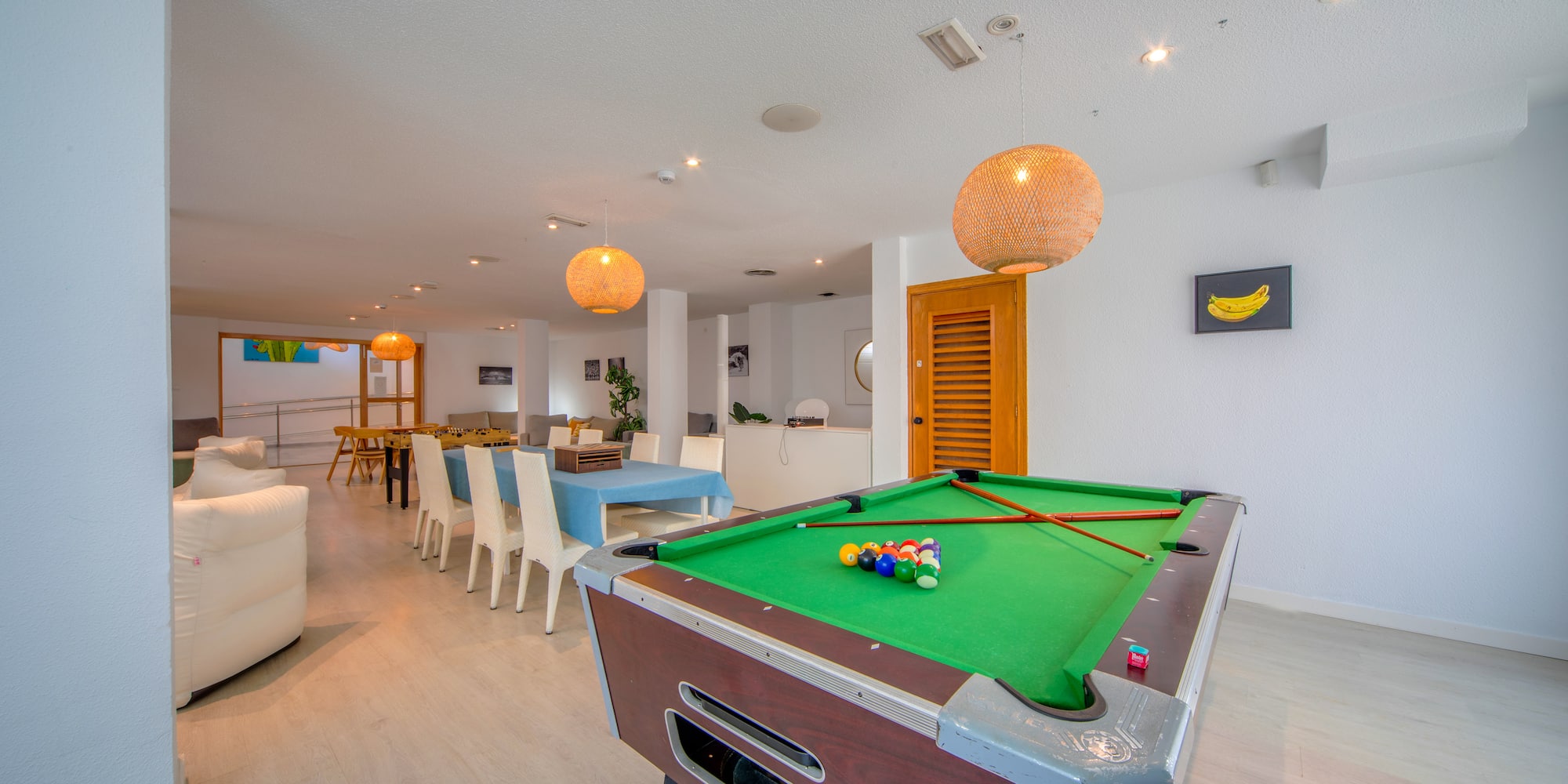 a pool table in a room