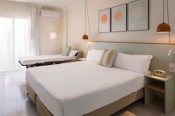 a room with two beds