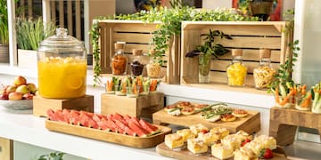 a table with food on it