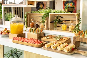 a table with food on it