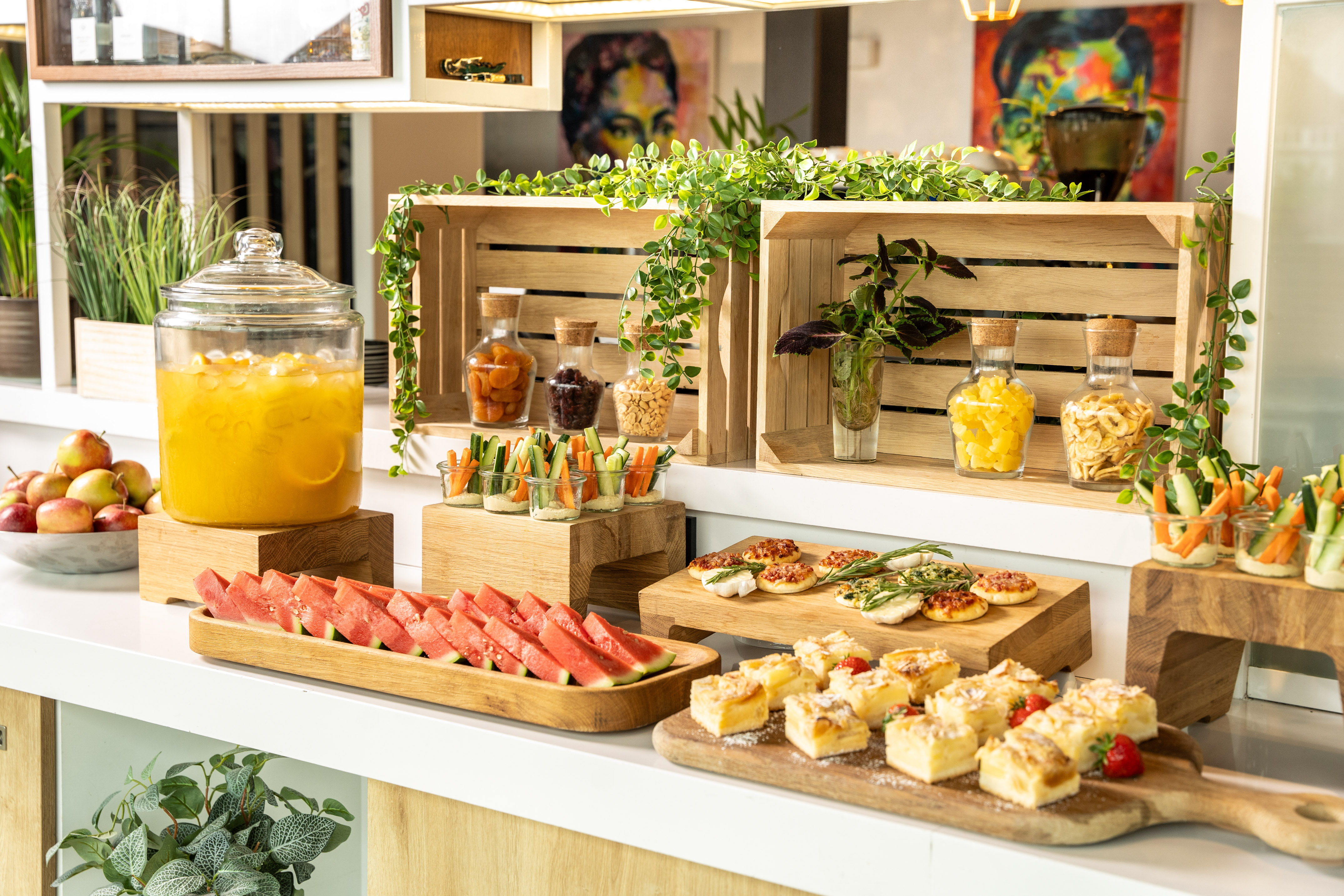 a table with food on it