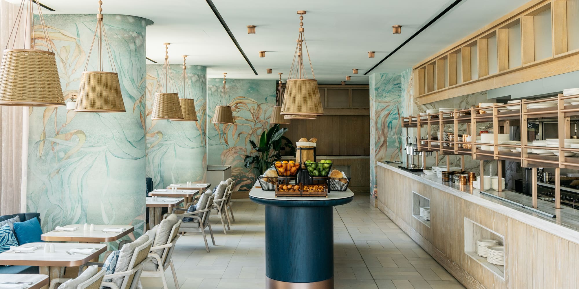 a restaurant with tables and chairs