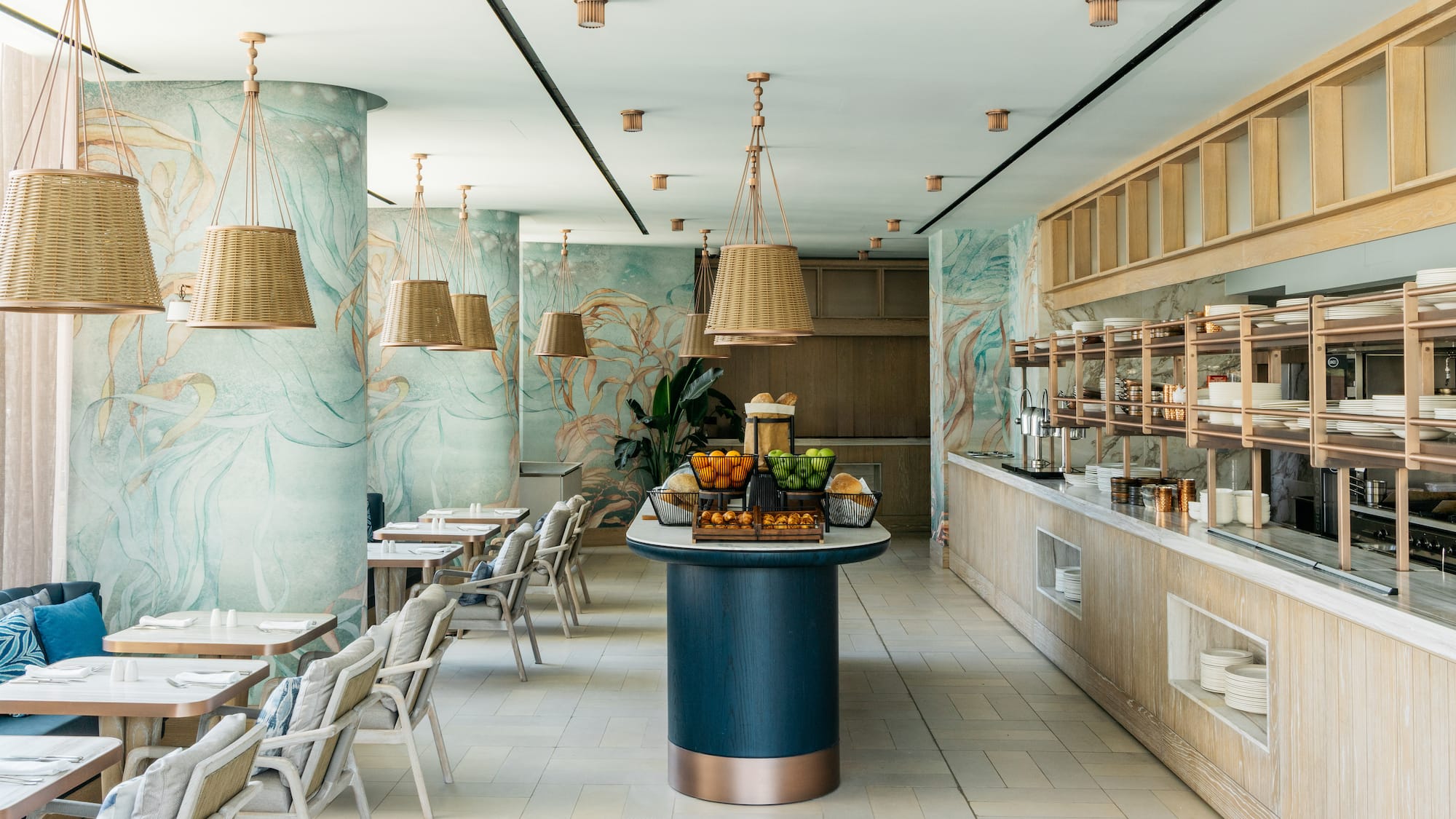 a restaurant with tables and chairs