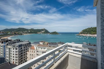 a view of a body of water from a balcony