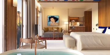 a room with a bed and a couch