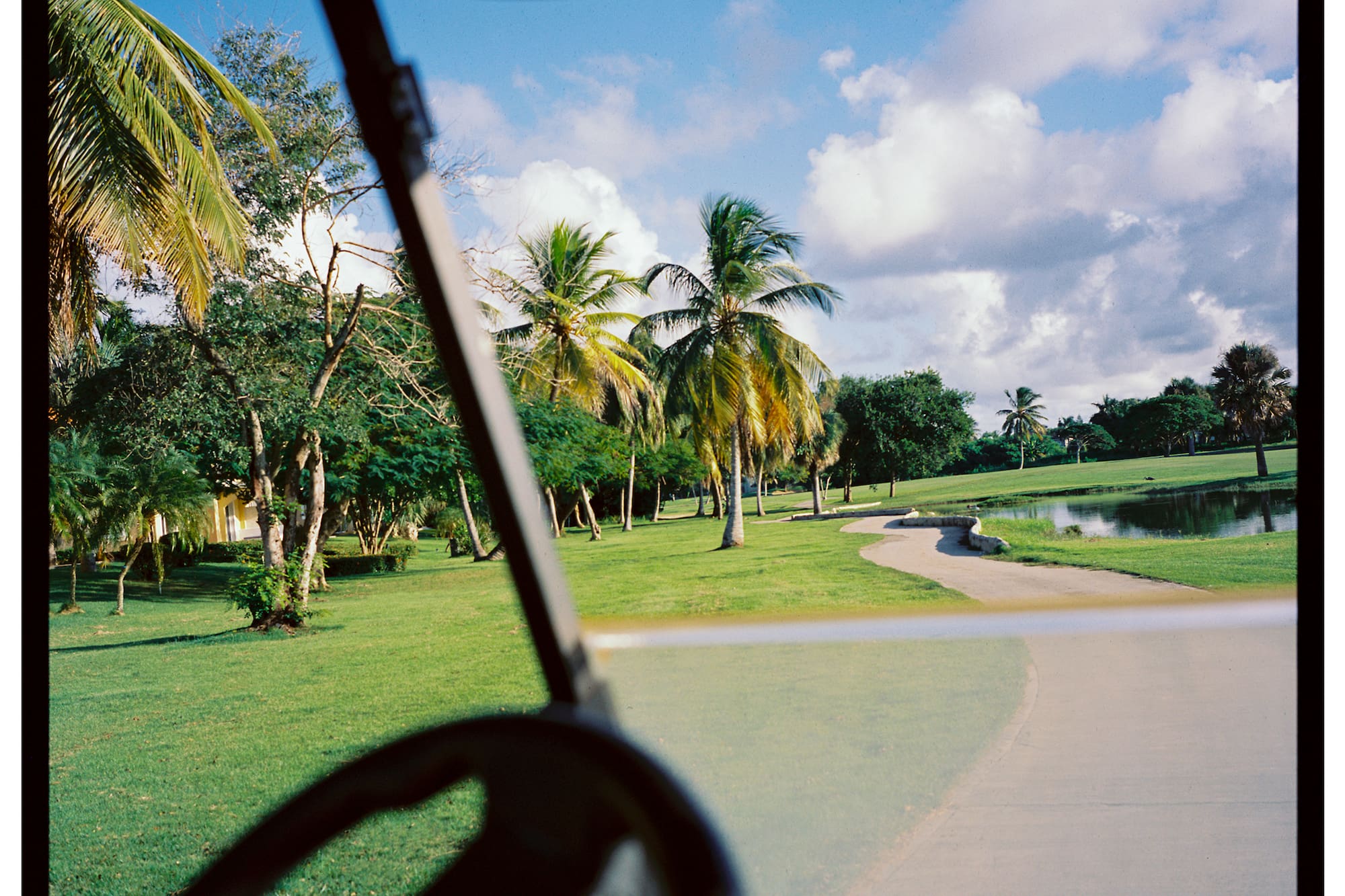 a view from a golf cart