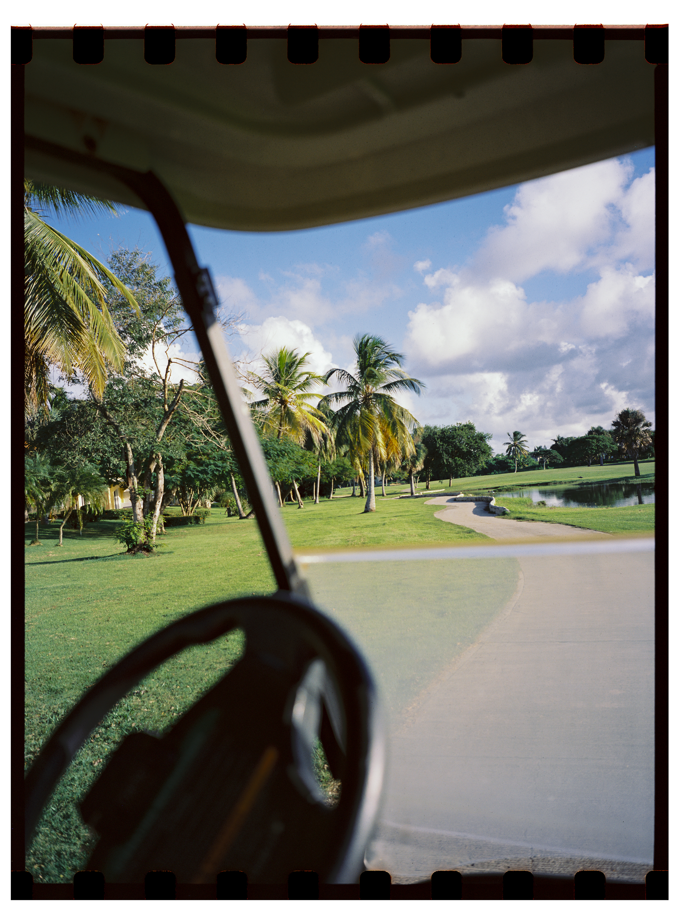 a view from a golf cart