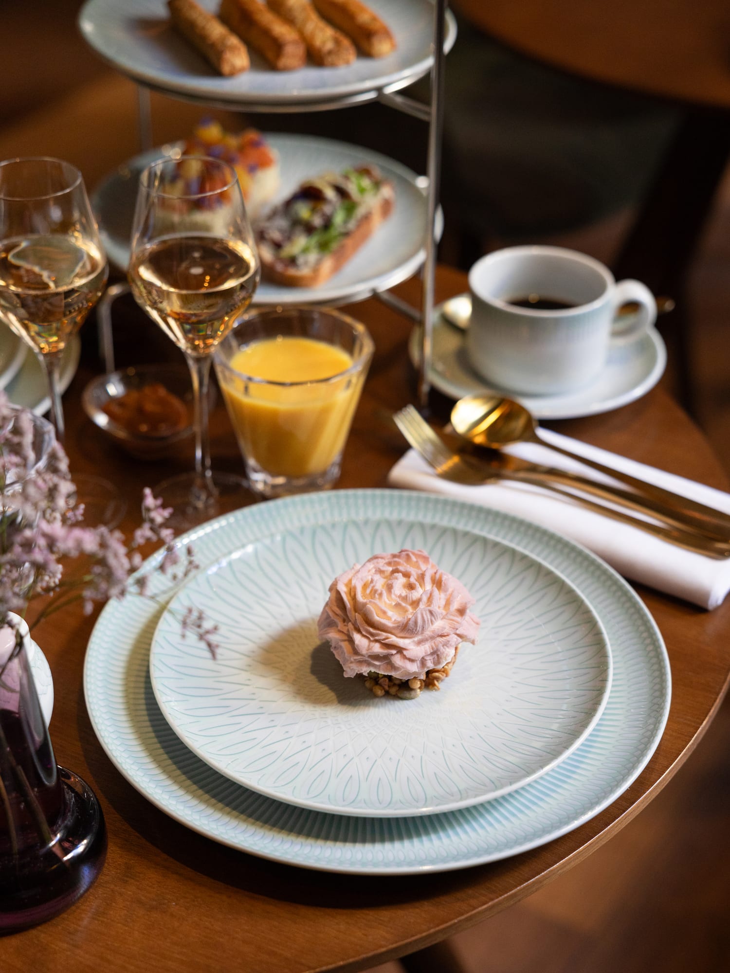 a plate with food on it