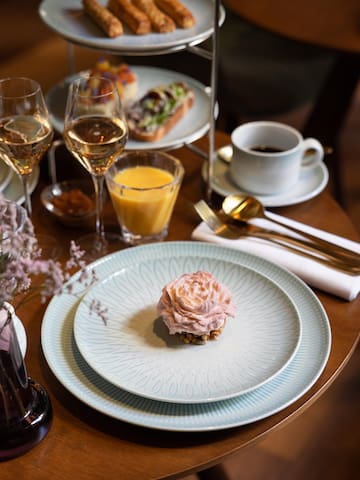 a plate with food on it