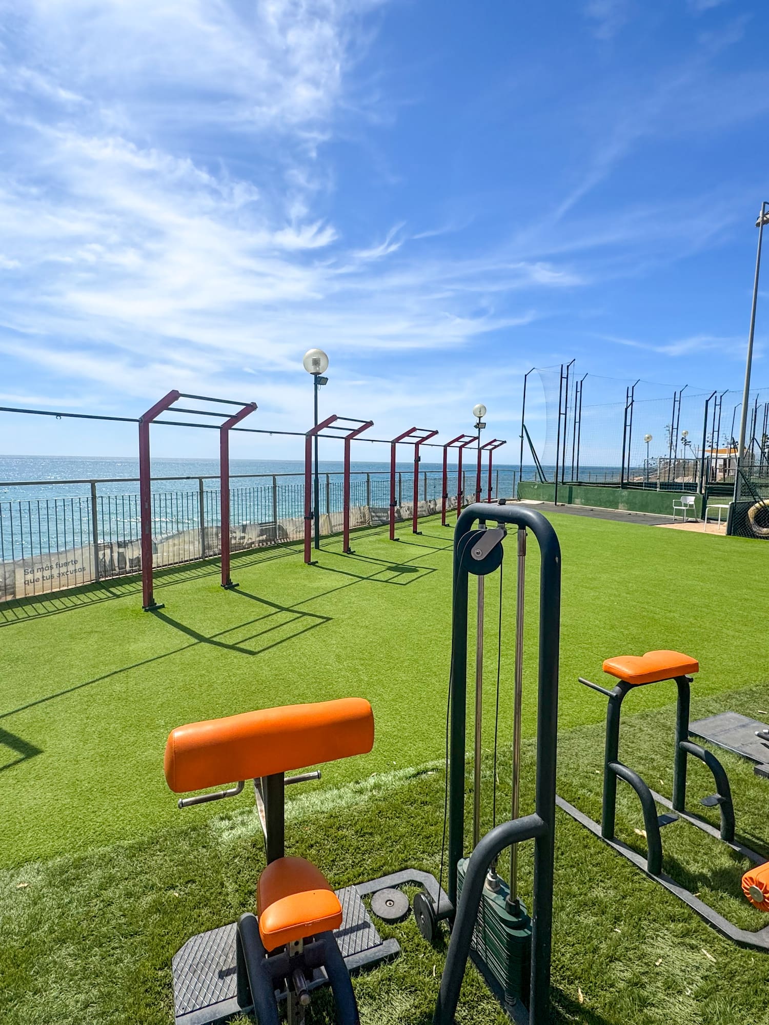 a exercise equipment on a green field