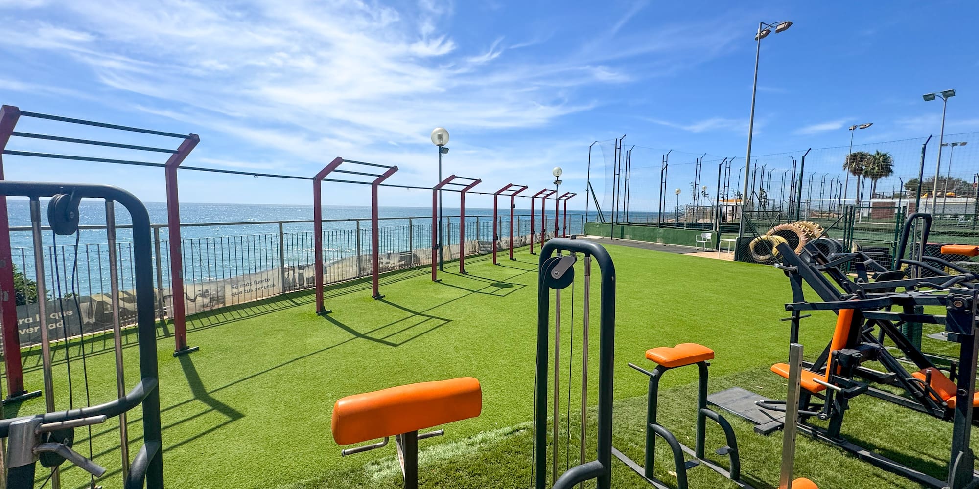 a exercise equipment on a green field