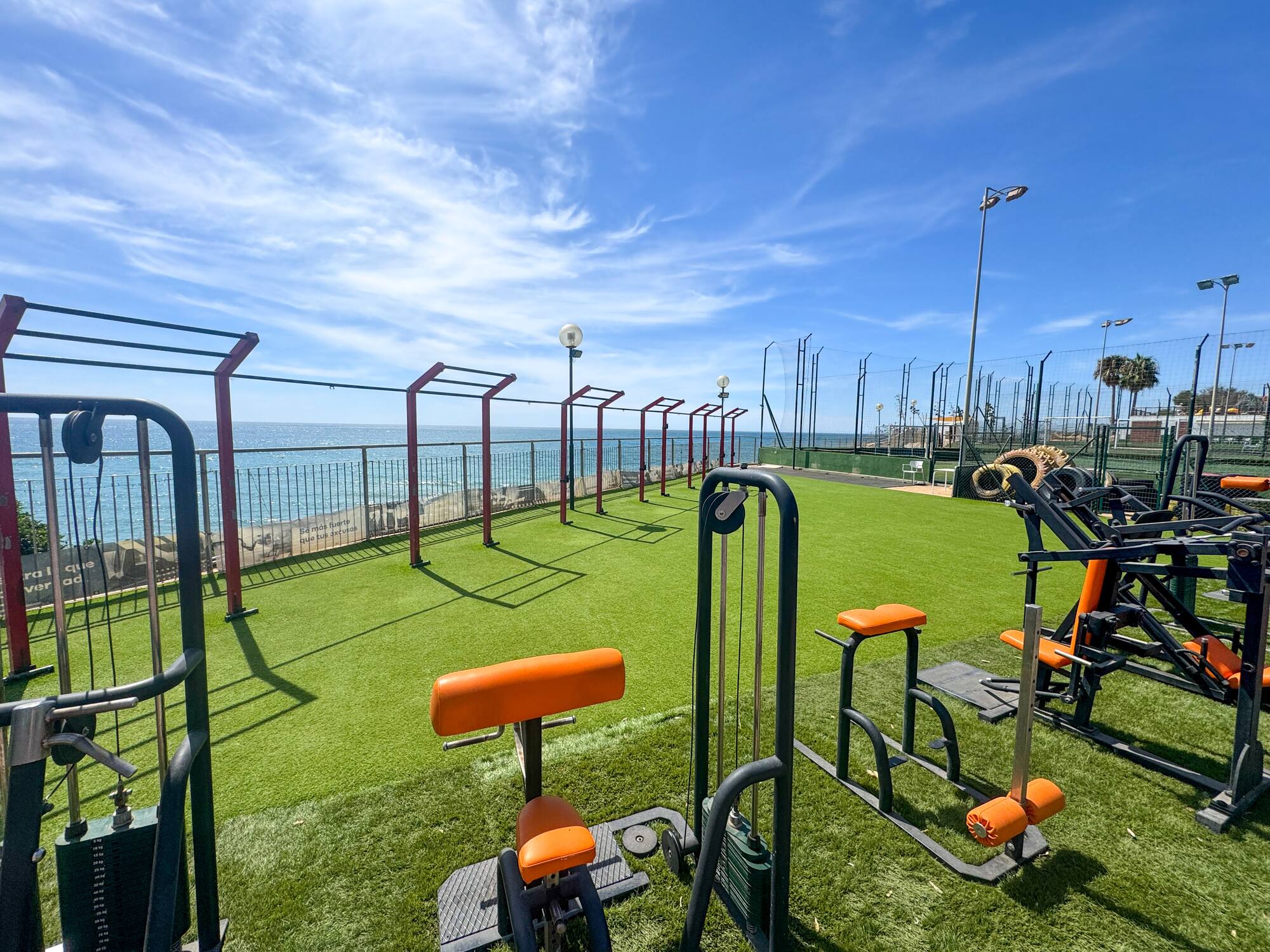 a exercise equipment on a green field