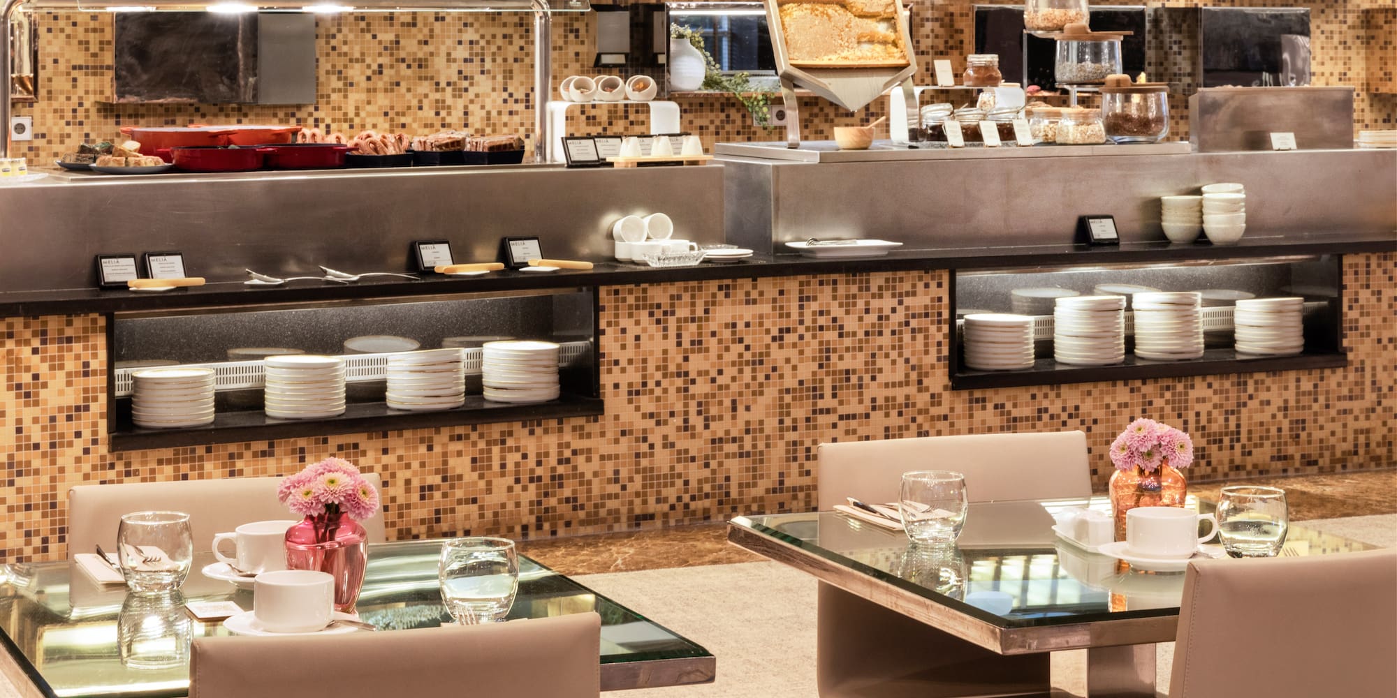 a restaurant with a variety of dishes