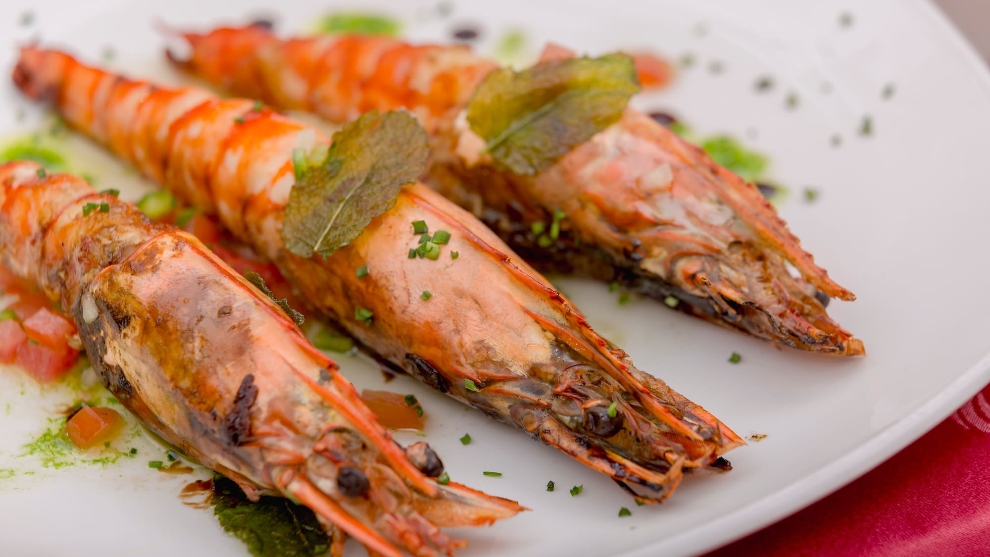 a plate of cooked shrimp