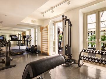 a room with exercise equipment