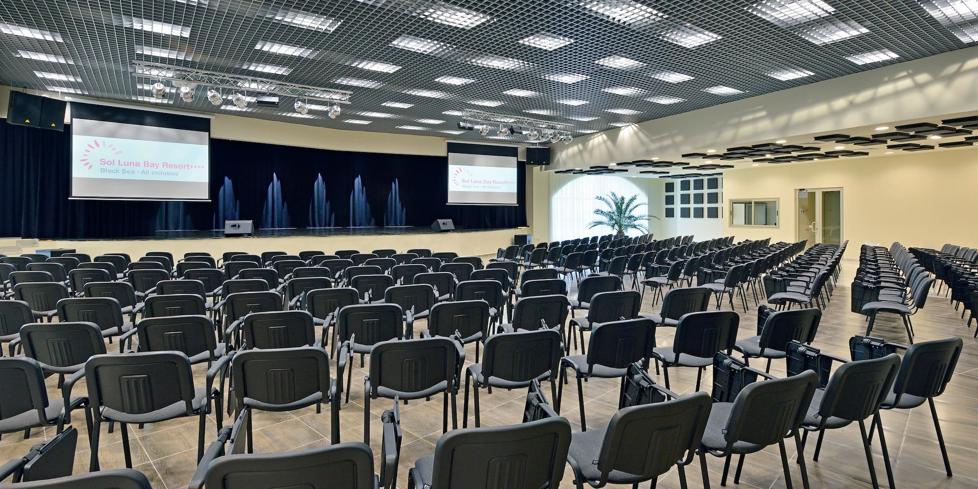 a room with many chairs