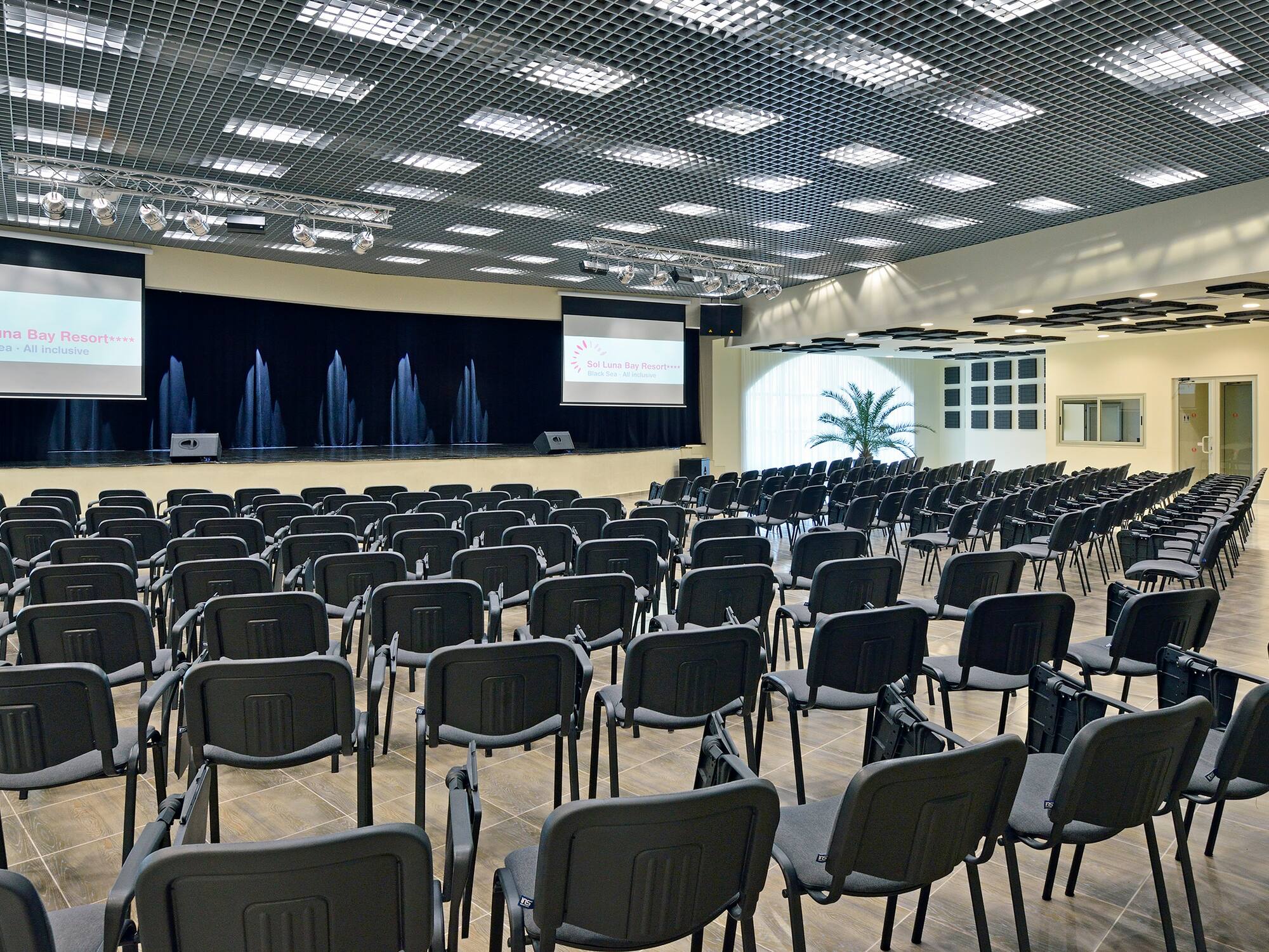 a room with many chairs