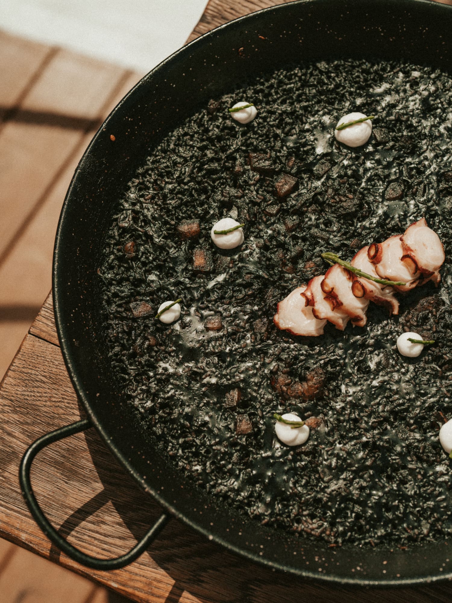 a pan of food on a table