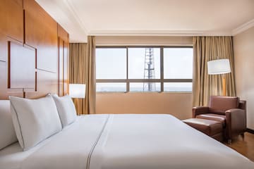 a bed in a hotel room