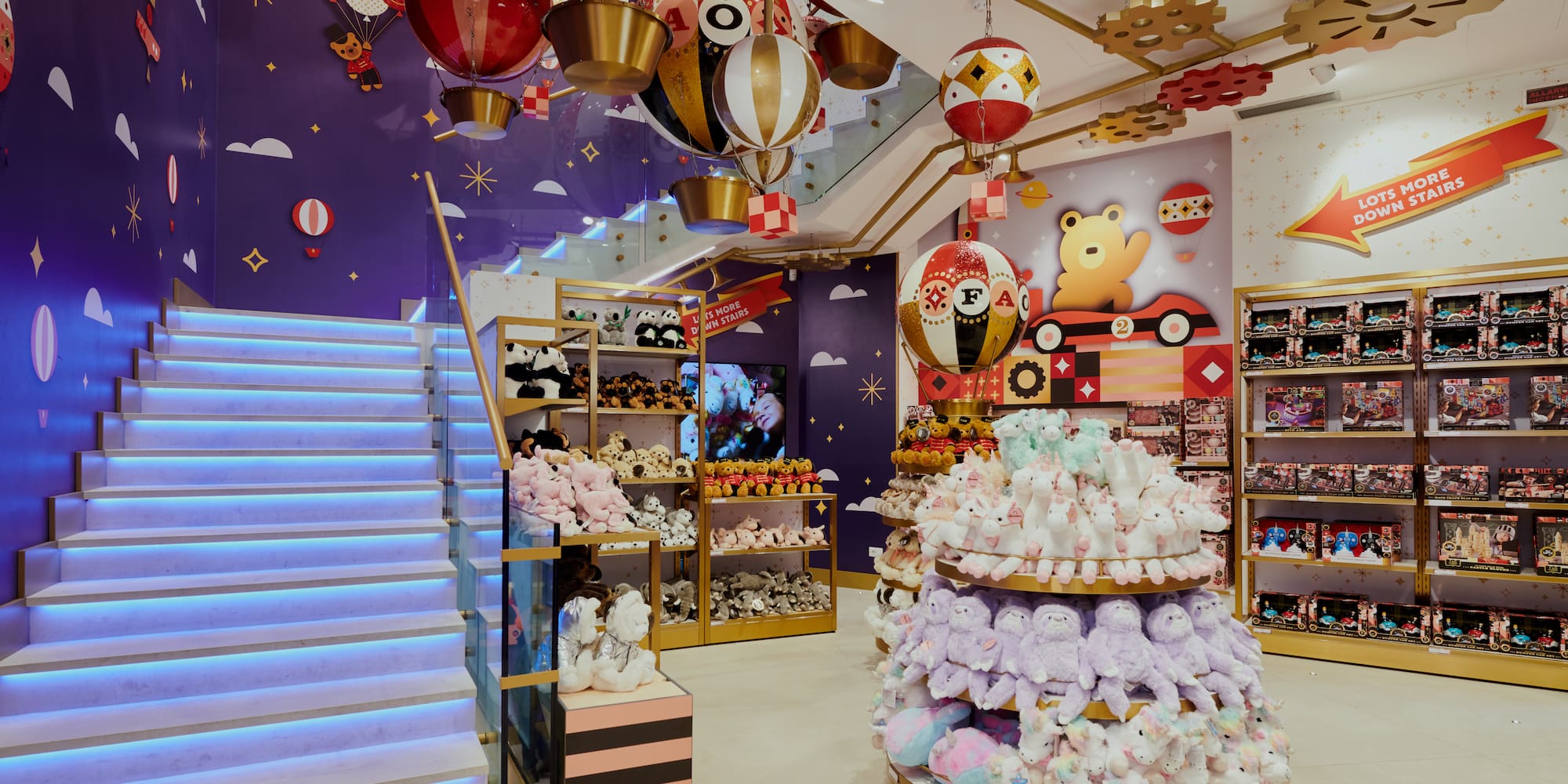 a store with toys and balloons