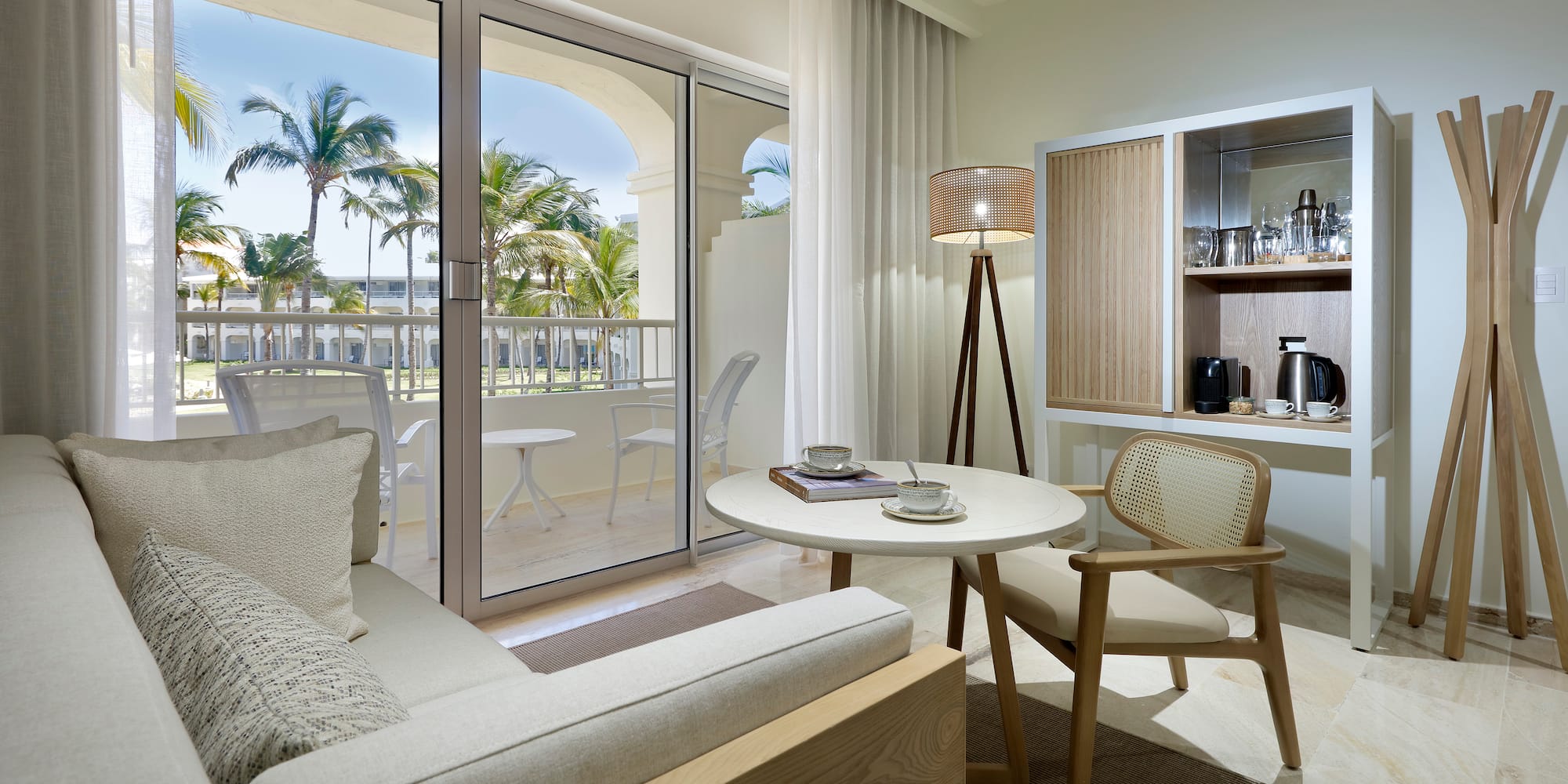 a living room with a couch and a table