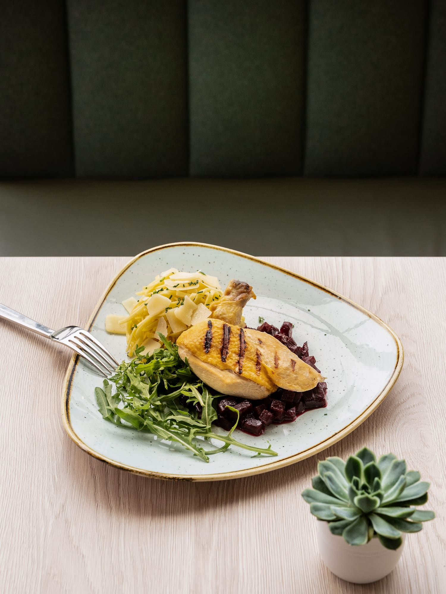 a plate of food on a table