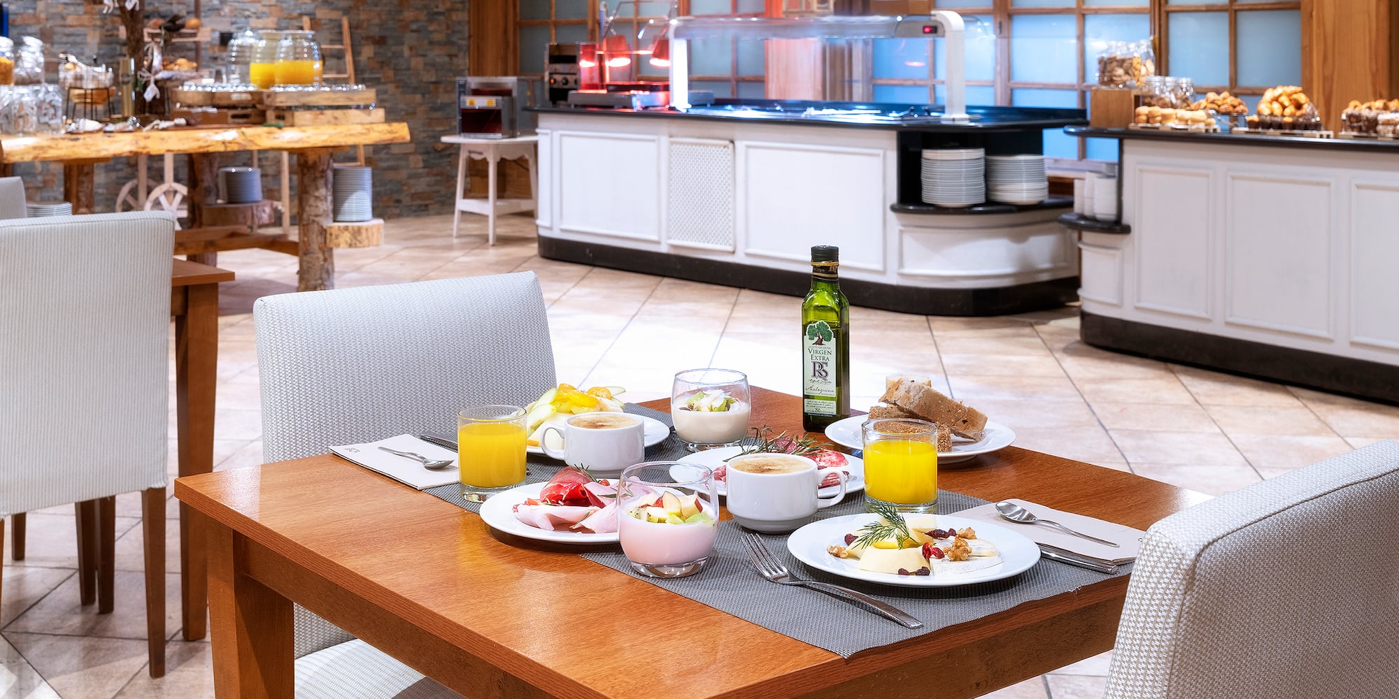 a table with food on it