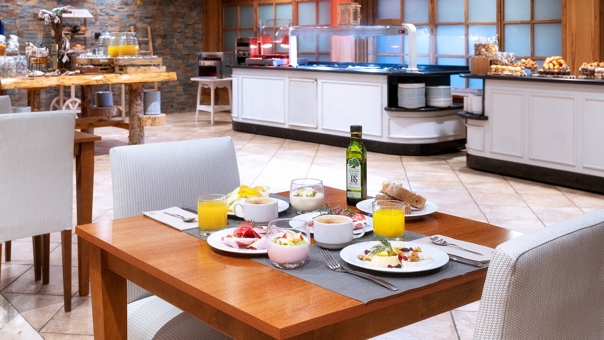 a table with food on it