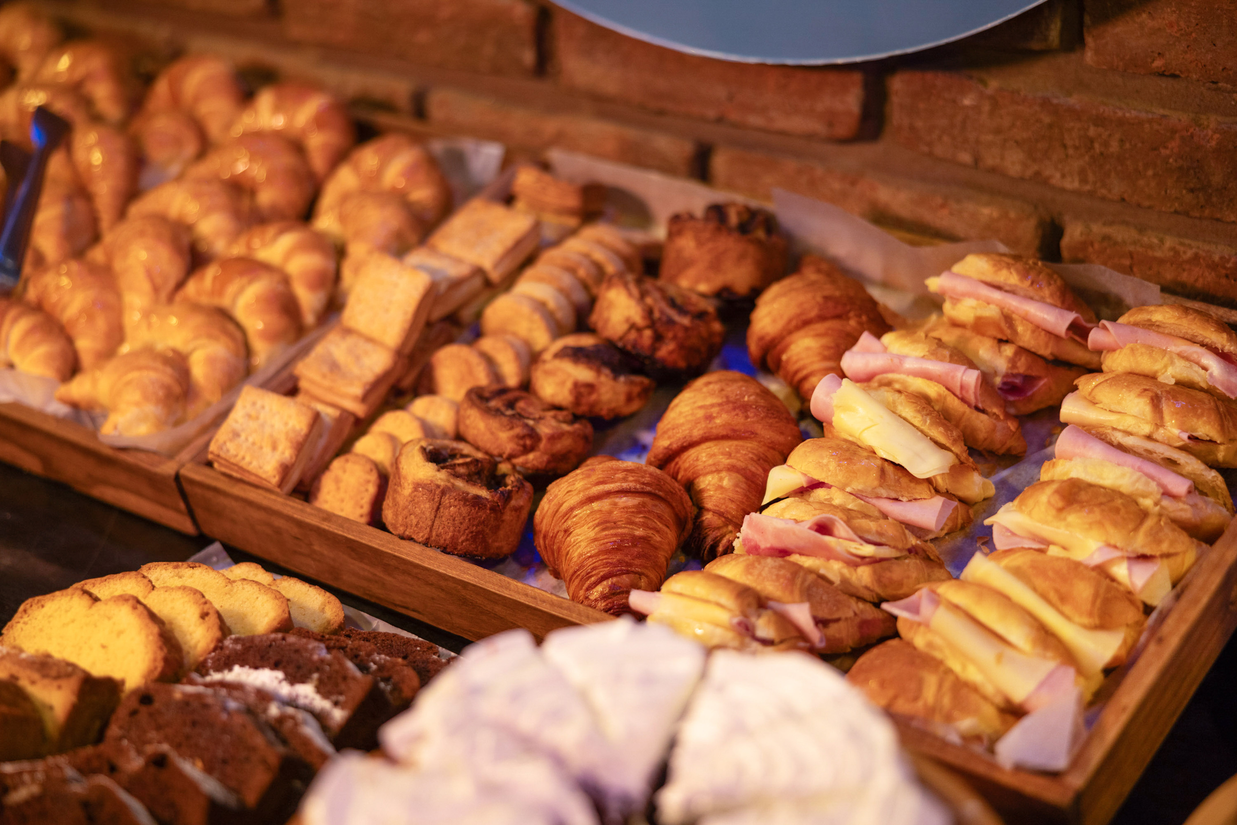 a tray of pastries and pastries