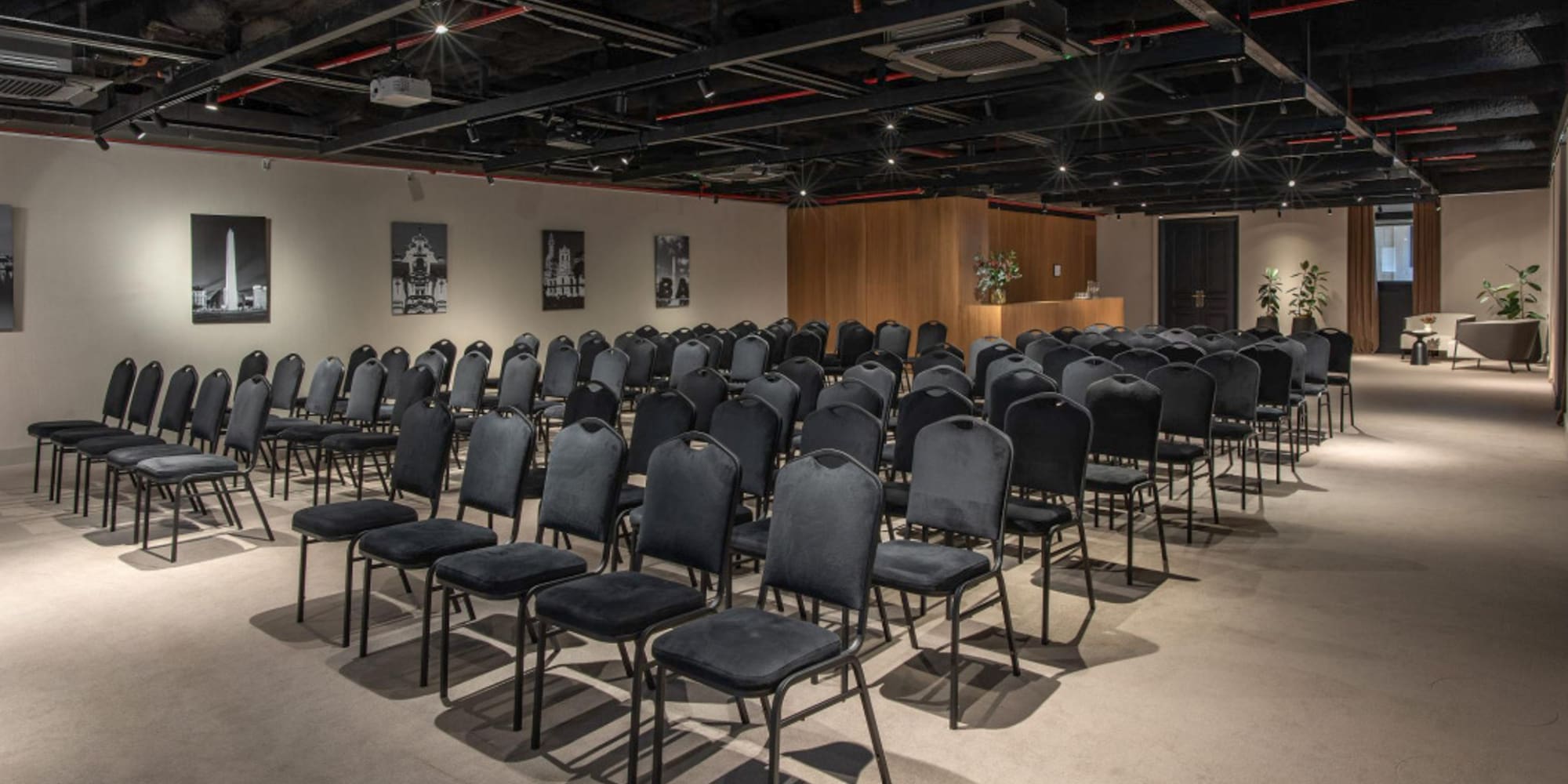 a room with many chairs