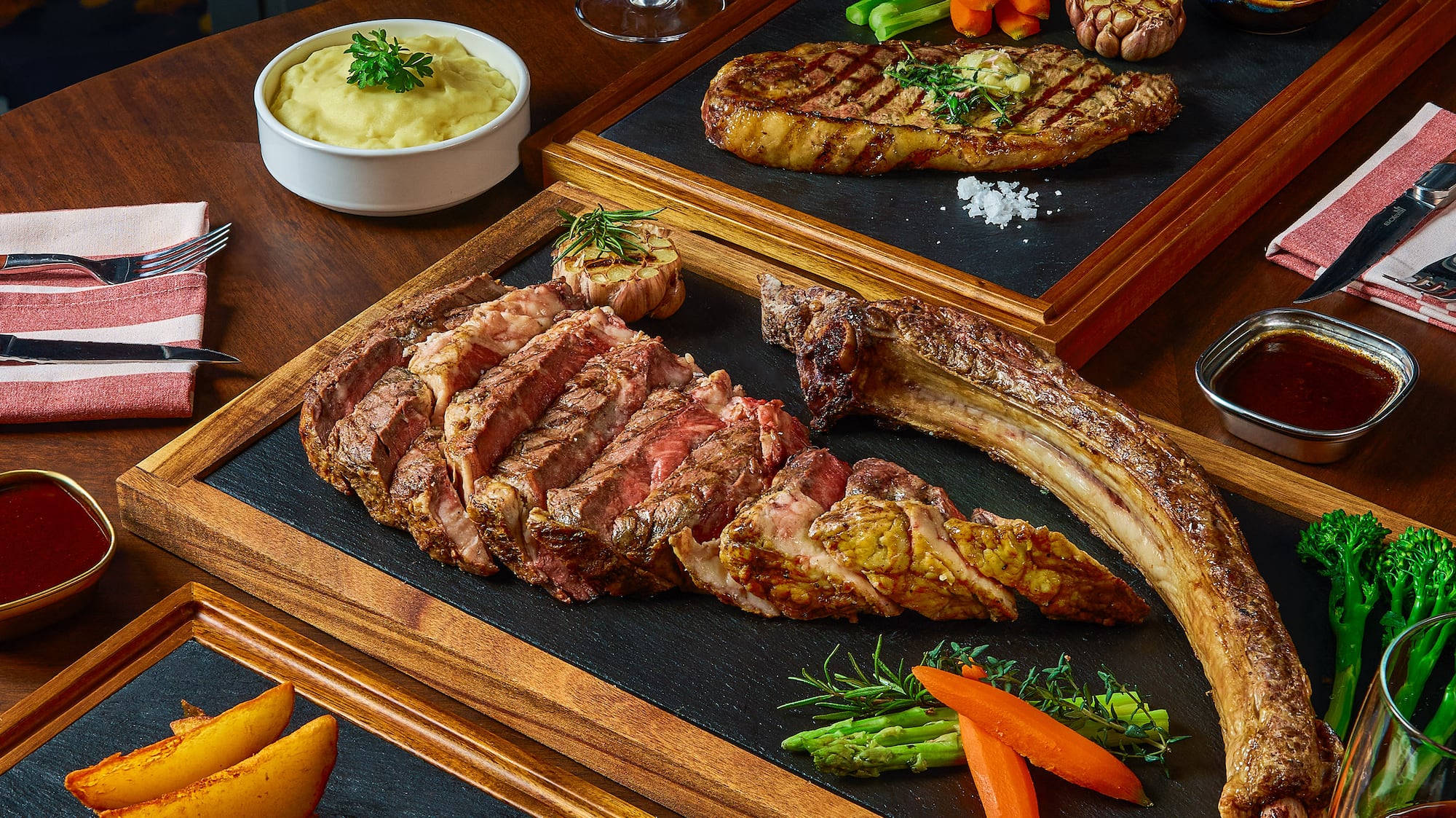 a table with food on it