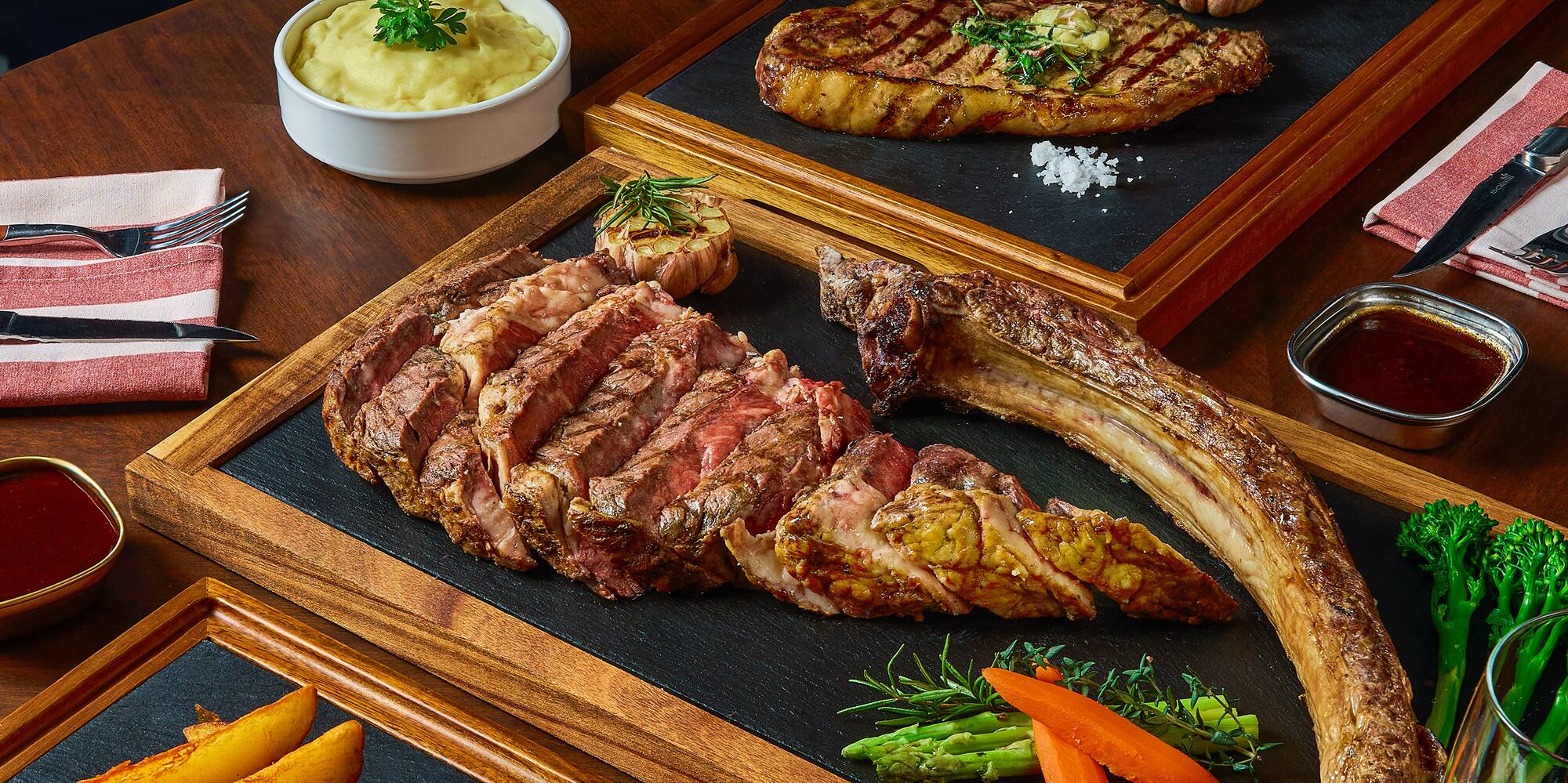 a table with food on it