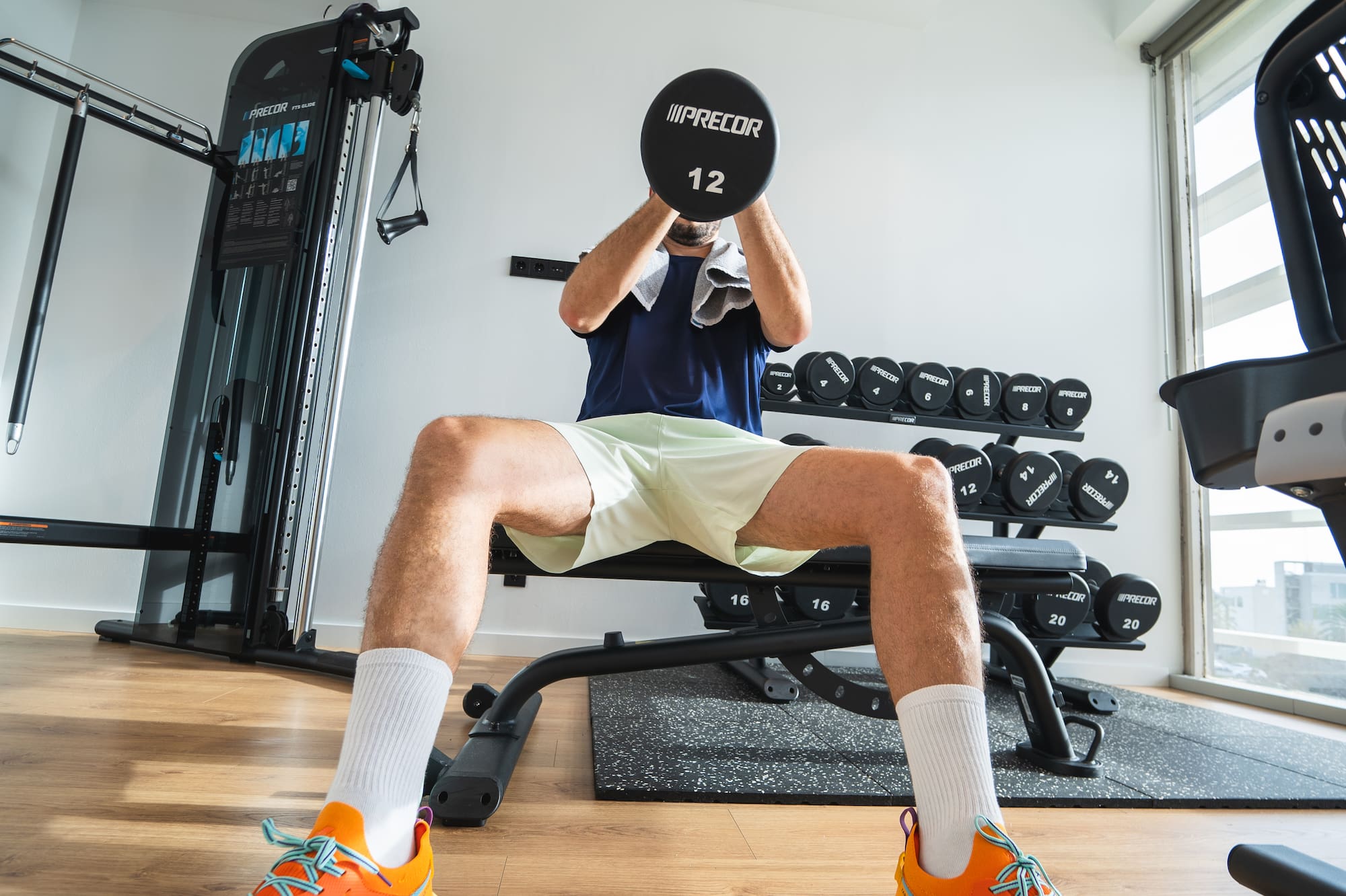 a man lifting a weight