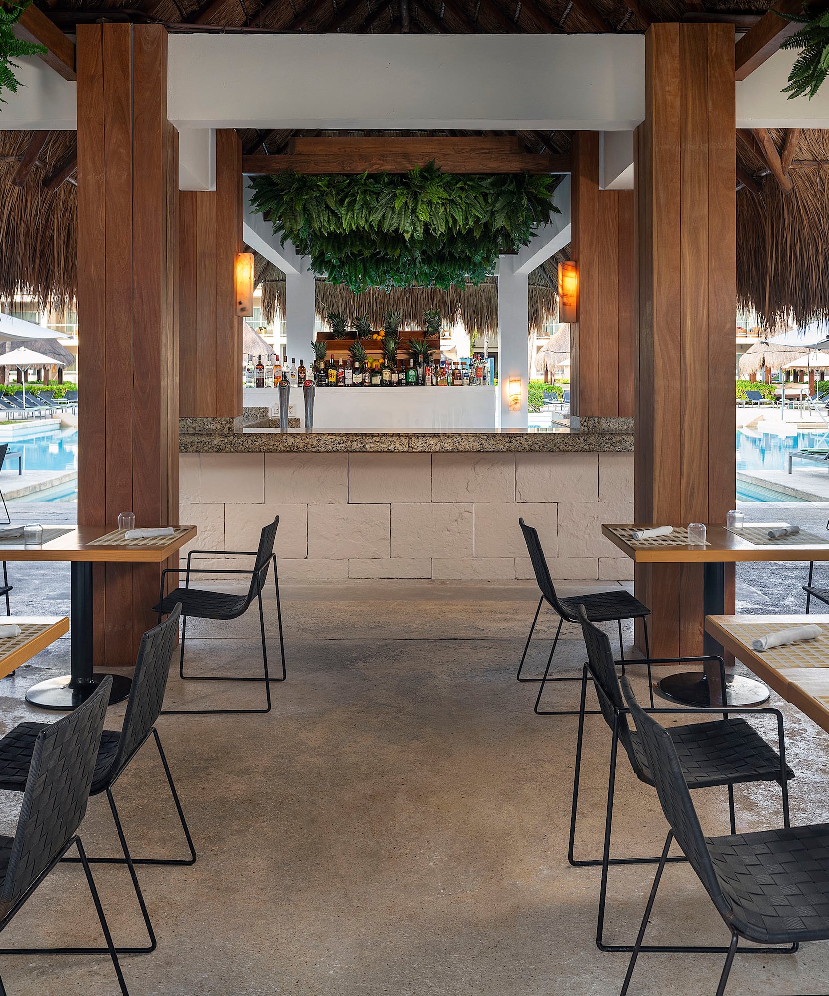 a restaurant with tables and chairs