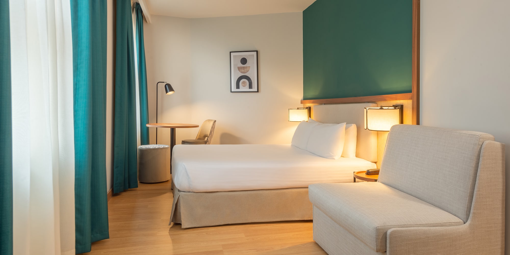 a room with a bed and a couch