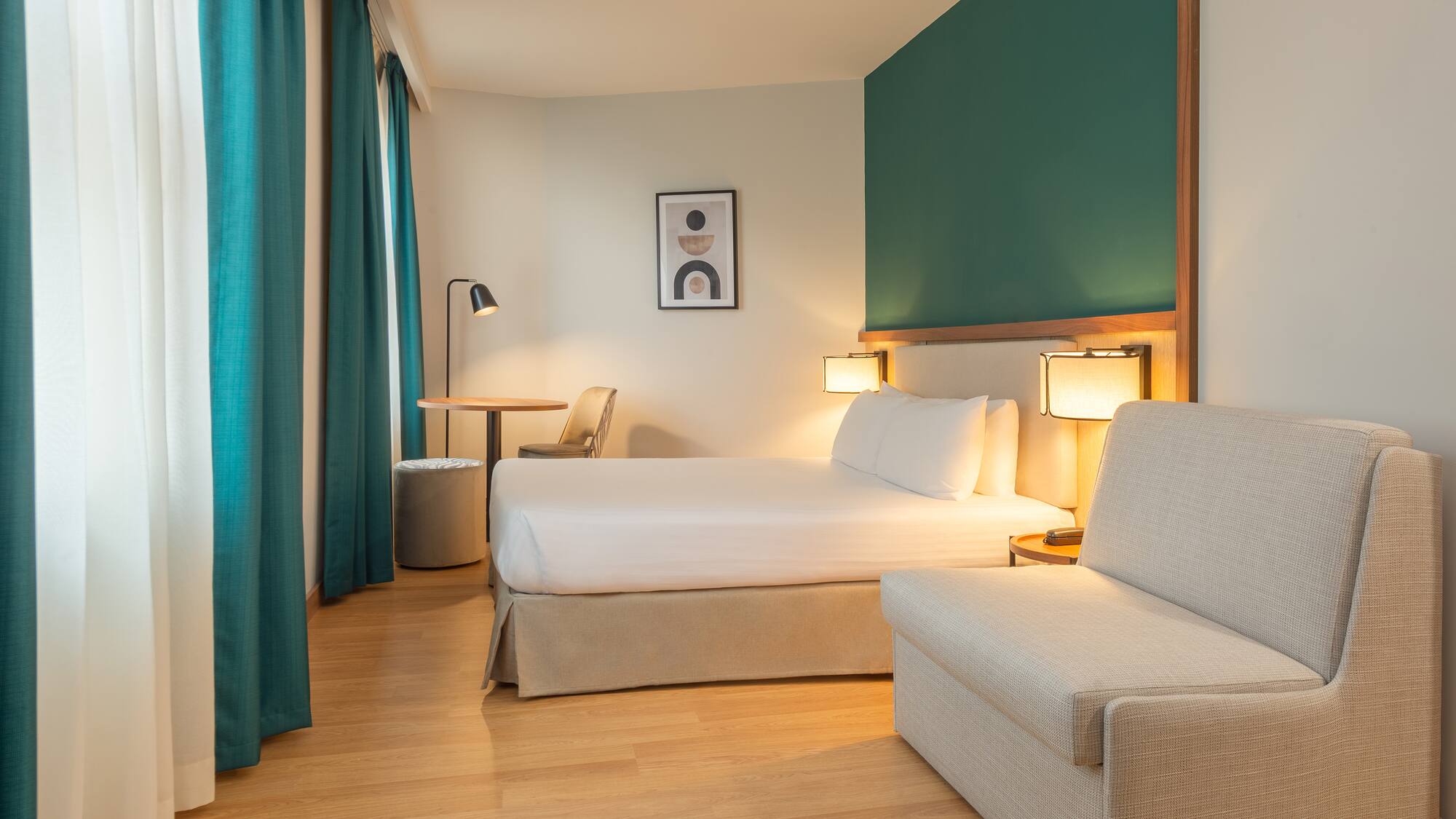 a room with a bed and a couch