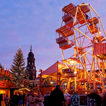 a ferris wheel in a town