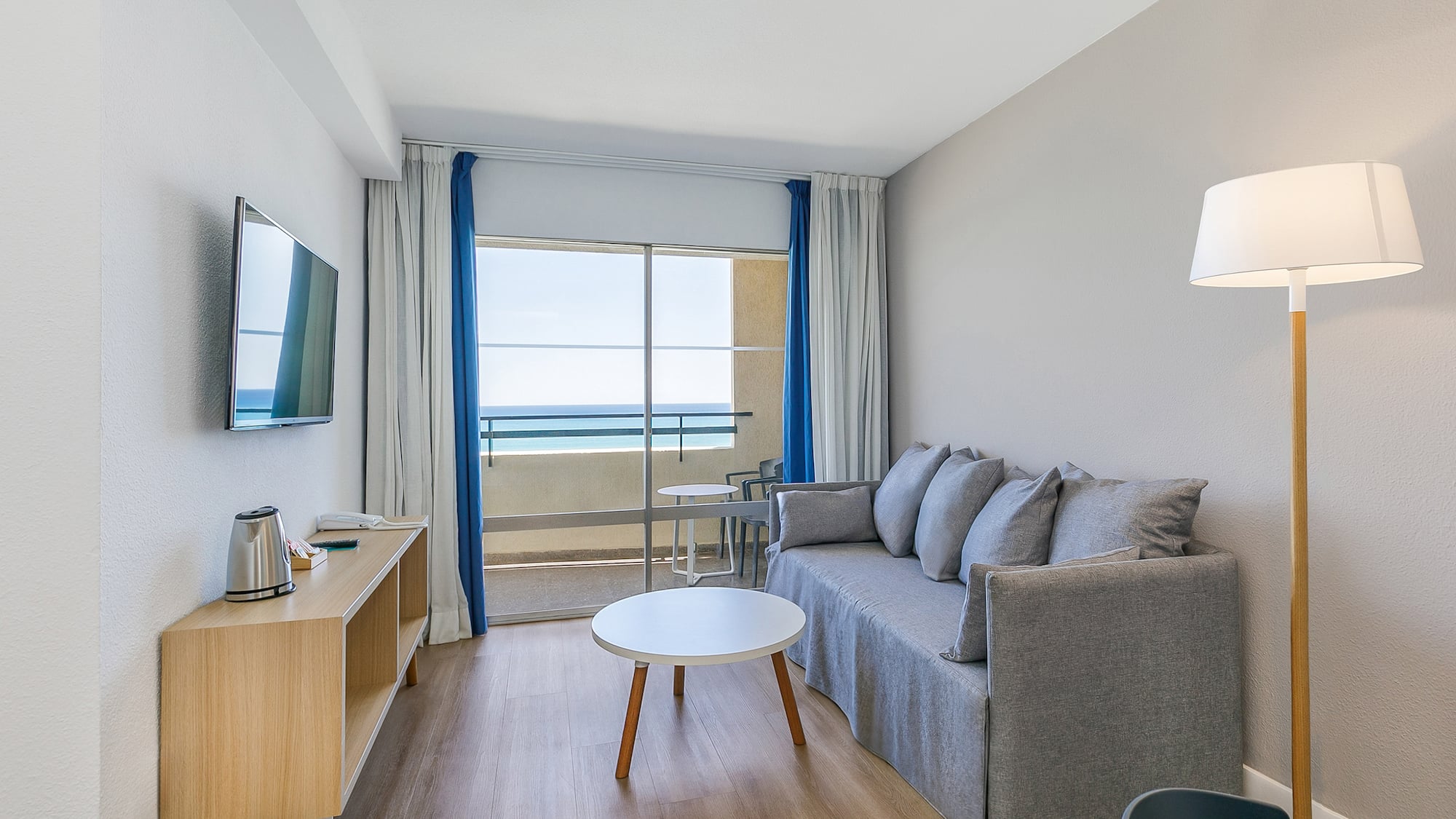 a room with a couch and a table